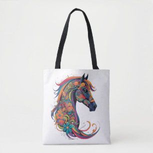 Farbiges abstraktes Pferd Tasche