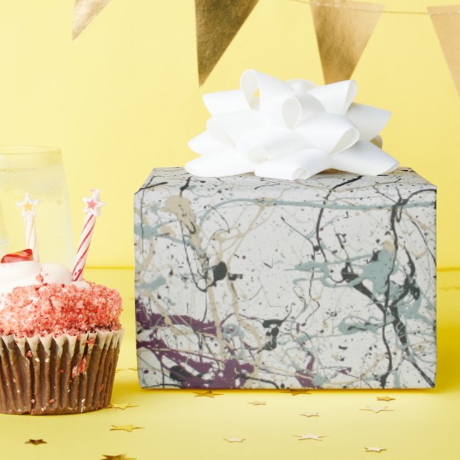 Farbiges Abstraktes Spritzer-Lackpapier Geschenkpapier (Geburtstagsparty)