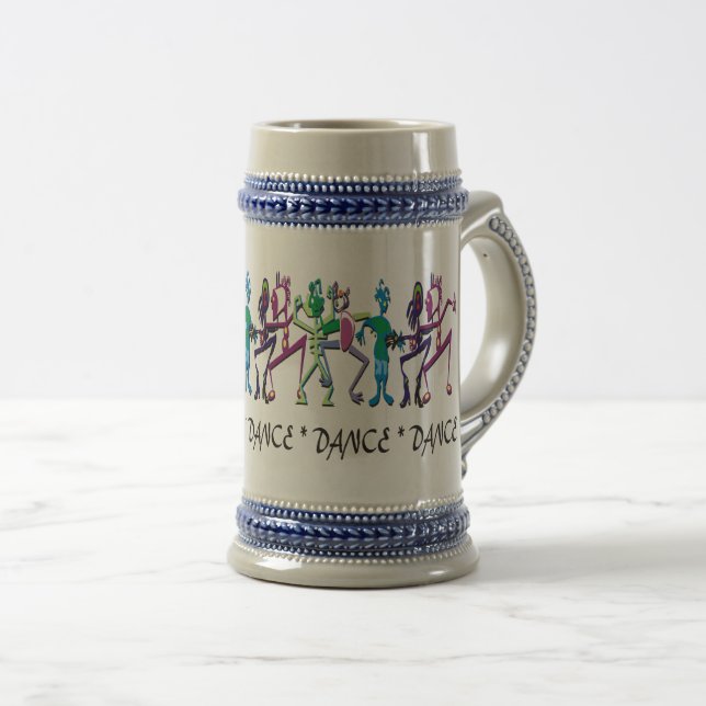 Farbiges Abstraktes Tanzdesign Bierglas (VorderseiteRechts)