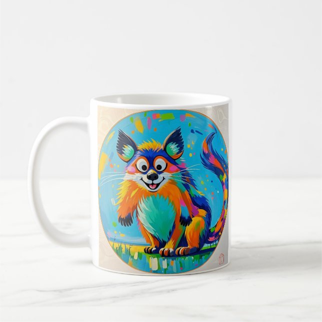 Farbiges abstraktes Tierkunstdesign Kaffeetasse (Links)