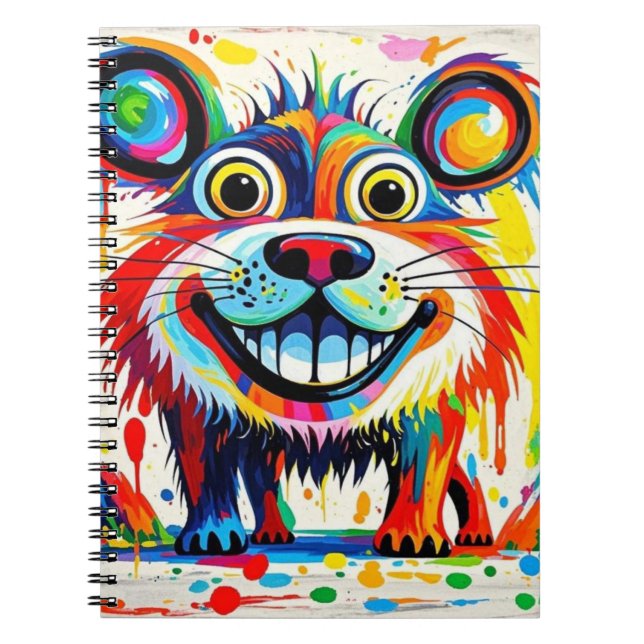 Farbiges abstraktes Tierkunstdesign Notizblock (Vorderseite)
