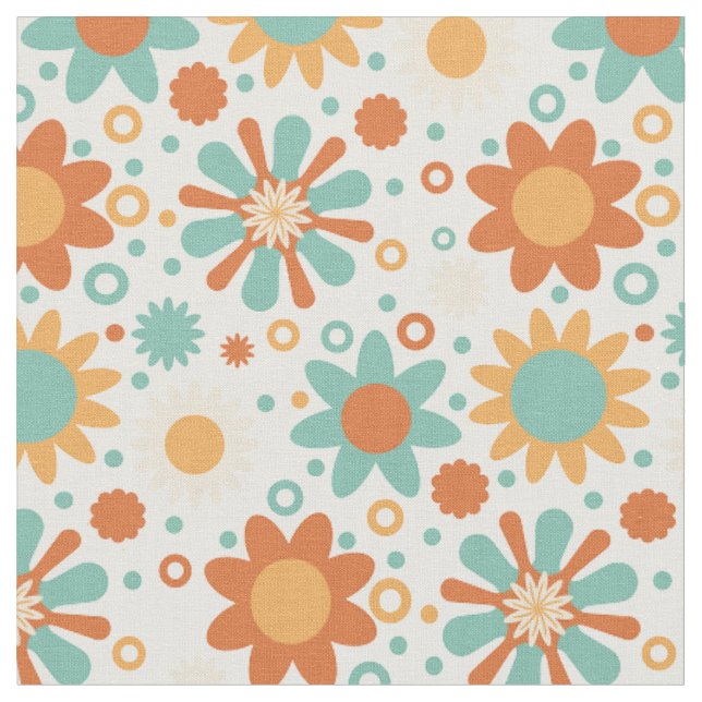 Farbiges abstraktes Vintages Design mit Blume Stoff (Nahaufnahme)