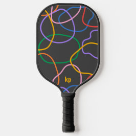 Farbiges Abstraktes Wavy Lines Muster Pickleball Schläger