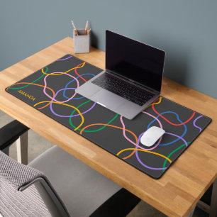 Farbiges Abstraktes Wavy Lines Muster Schreibtischunterlage
