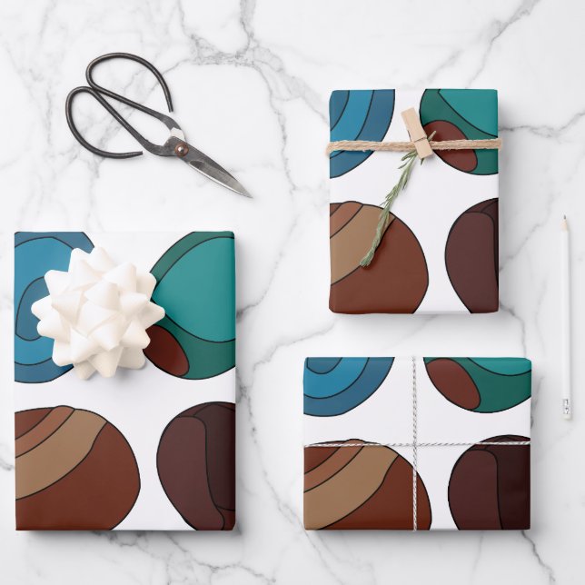 Farbiges Achatstein-Kristallmuster Geschenkpapier Set (Vorderseite)