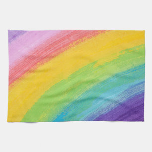Farbiges Acrylic Wasserfarbenragenbogen-Muster Geschirrtuch