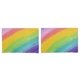 Farbiges Acrylic Wasserfarbenragenbogen-Muster | Kissenbezug