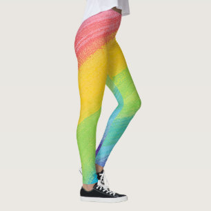 Farbiges Acrylic Wasserfarbenragenbogen-Muster Leggings