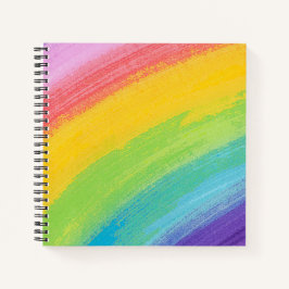 Farbiges Acrylic Wasserfarbenragenbogen-Muster | Notizbuch