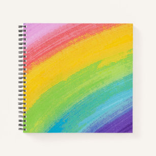 Farbiges Acrylic Wasserfarbenragenbogen-Muster   Notizbuch