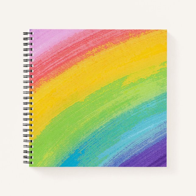 Farbiges Acrylic Wasserfarbenragenbogen-Muster | Notizbuch (Vorderseite)