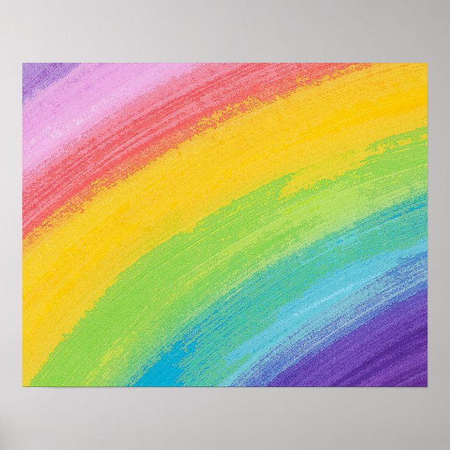 Farbiges Acrylic Wasserfarbenragenbogen-Muster | Poster (Vorne)