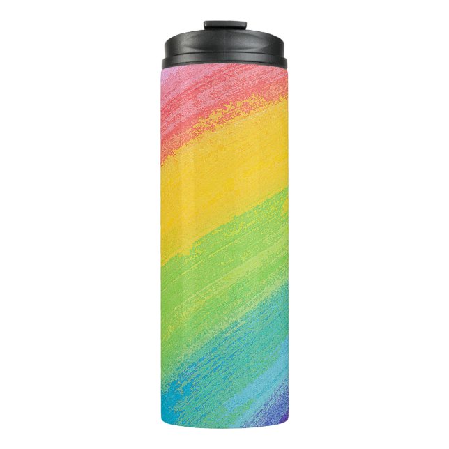 Farbiges Acrylic Wasserfarbenragenbogen-Muster | Thermosbecher (Vorderseite)