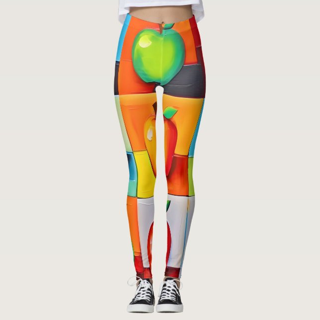 Farbiges Apple Grid Leggings (Vorderseite)