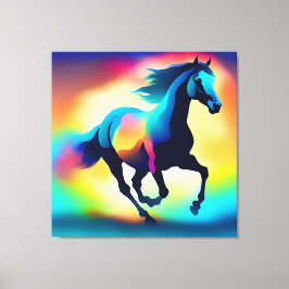 Farbiges Aquarellpferd Leinwanddruck