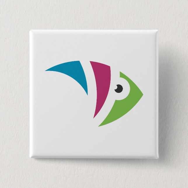 farbiges Aquarienfischdesign Button (Vorderseite)