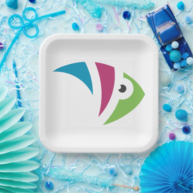 farbiges Aquarienfischdesign Pappteller (Party)