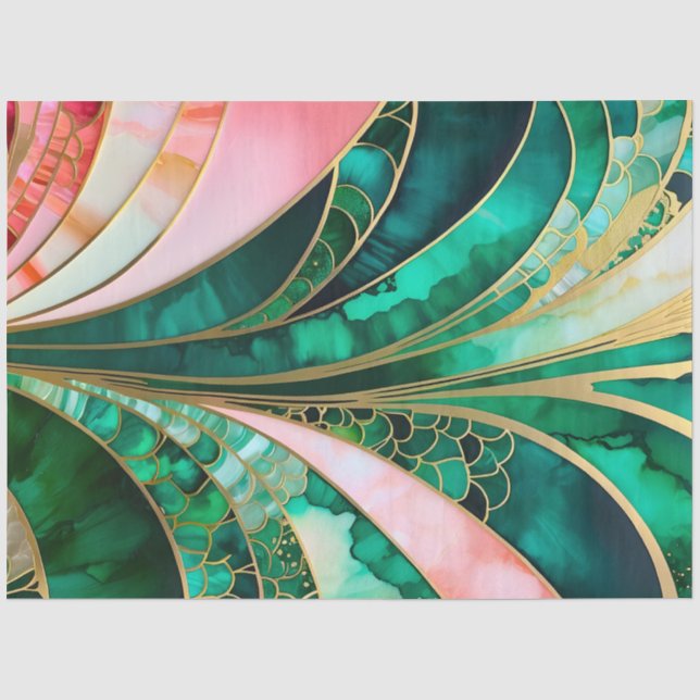 Farbiges Art Deco Tissue Paper Seidenpapier (Vorderseite)
