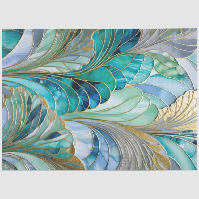 Farbiges Art Deco Tissue Paper Seidenpapier (Vorderseite)