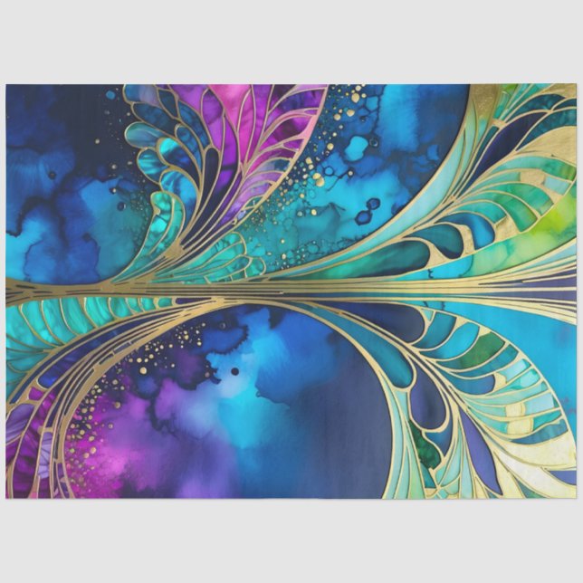 Farbiges Art Deco Tissue Paper Seidenpapier (Vorderseite)