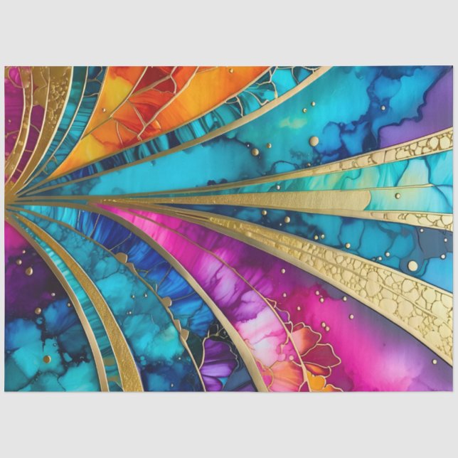 Farbiges Art Deco Tissue Paper Seidenpapier (Vorderseite)