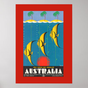 Farbiges australisches Fish Travel Poster