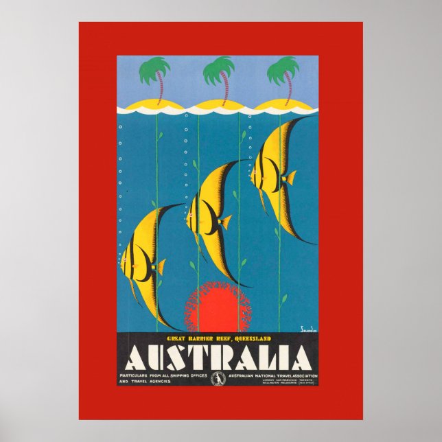 Farbiges australisches Fish Travel Poster (Vorne)