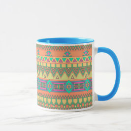 Farbiges Azteken-Muster Tasse