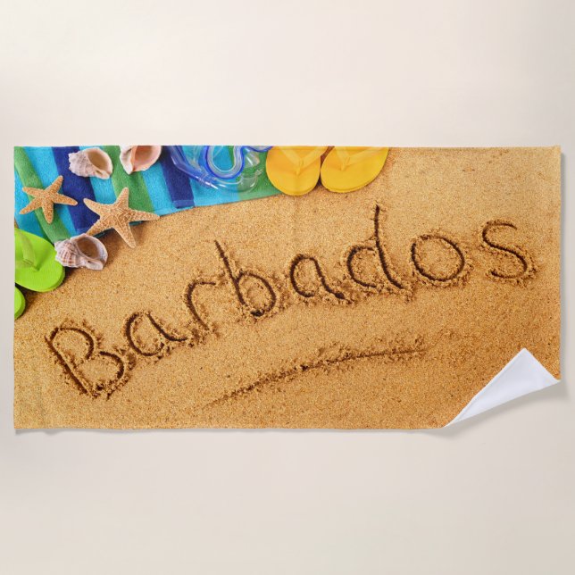Farbiges Barbados Summer Beach Handtuch (Vorderseite)