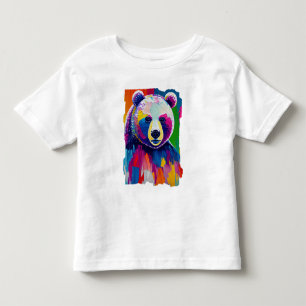 Farbiges Bärenportrait Kleinkind T-shirt