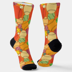 Farbiges Baseballmuster Socken