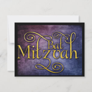 Farbiges Bat Mitzvah-Design Einladung