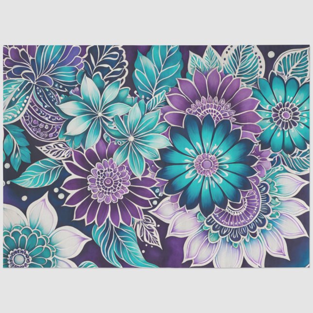 Farbiges Batik-Kunstpapier Seidenpapier (Vorderseite)
