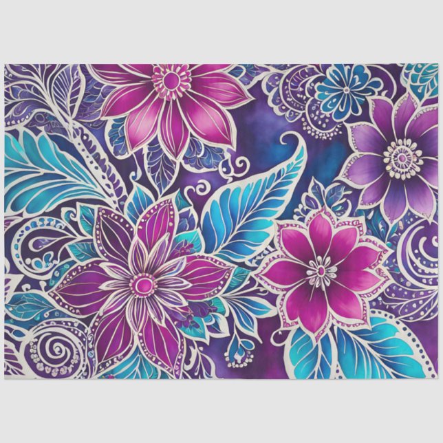 Farbiges Batik-Kunstpapier Seidenpapier (Vorderseite)