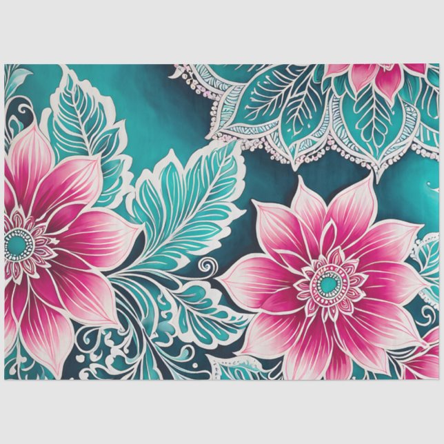 Farbiges Batik-Kunstpapier Seidenpapier (Vorderseite)