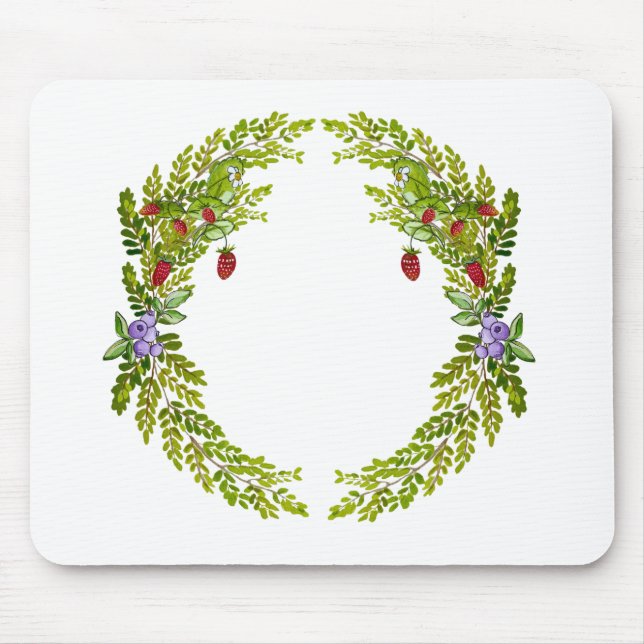 Farbiges Beerenmuster Mousepad (Vorne)