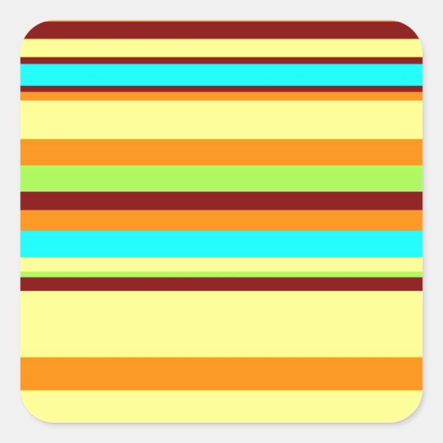 Farbiges, benutzerdefiniertes Designermuster Quadratischer Aufkleber (Vorderseite)
