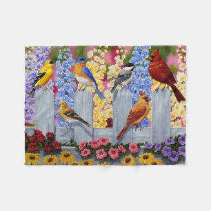 Farbiges Birds Garden Party Fleecedecke