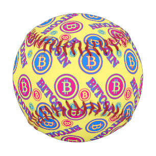 Farbiges Bitcoin-Muster Baseball