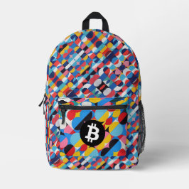 Farbiges Bitcoin-Muster Bedruckter Rucksack