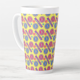 Farbiges Bitcoin-Muster Milchtasse
