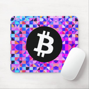 Farbiges Bitcoin-Muster Mousepad