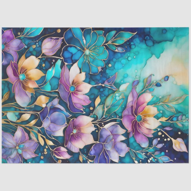 Farbiges Blatt Papier mit Blumenmuster (Vorderseite)