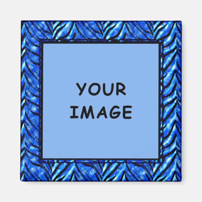Farbiges blaues Foto Frame Magnet (Vorne)