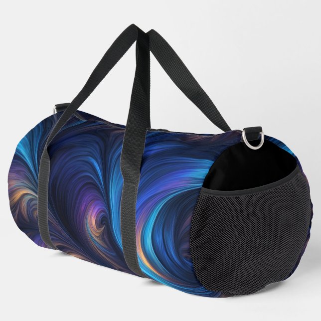 Farbiges blaues Muster Duffle Bag (Rechte Ecke)
