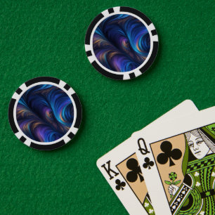 Farbiges blaues Muster Pokerchips