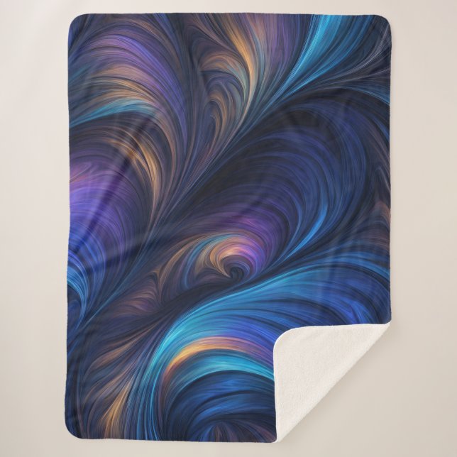Farbiges blaues Muster Sherpadecke (Vorderseite)