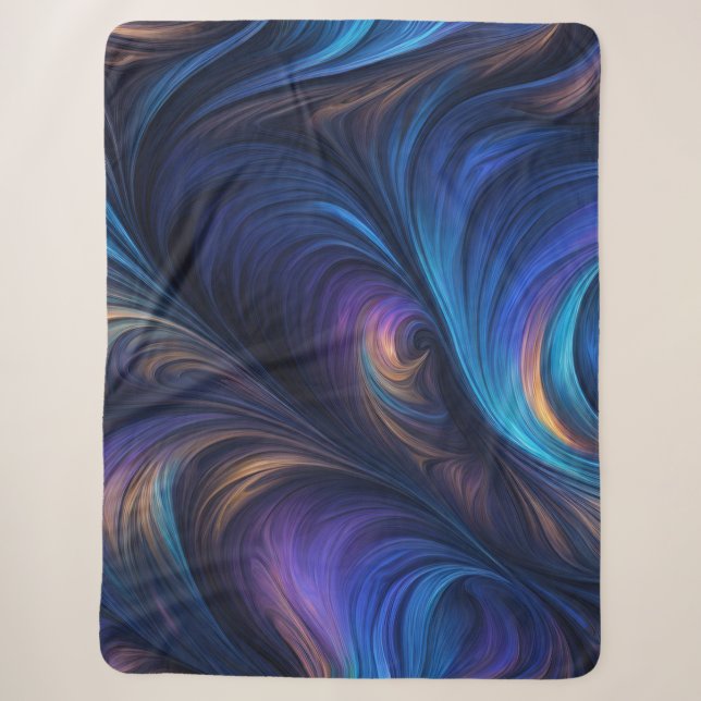 Farbiges blaues Muster Sherpadecke (Vorderseite)