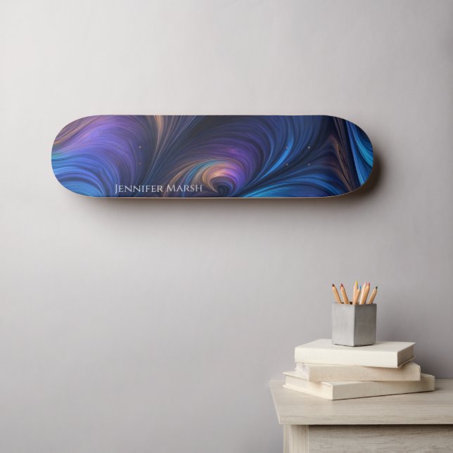 Farbiges blaues Muster Skateboard (Wandkunst (Horz))