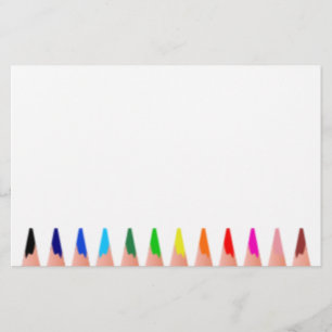 Farbiges Bleistift-Kunst-Briefpapier (weiß) Briefpapier